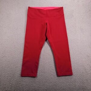 LULULEMON Size 10 Red Crop Low Rise Activewear Leggings w/ 21" Inseam